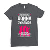 Donna And Dynamos White Letter Ladies Fitted T-Shirt
