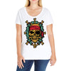 pirate bones skull Ladies Curvy T-Shirt