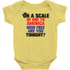 on a scale of one to america how free are you tonight Baby Bodysuit
