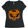 skull pumpkin Women's Triblend Scoop T-shirt