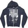 banksy street art zebra bar code Zipper Hoodie