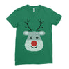 christmas reindeer rudolph Ladies Fitted T-Shirt