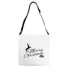merry christmas flower Adjustable Strap Totes