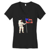 Astronaut Celebrating Independence  Day at 1776 Women's V-Neck T-Shirt