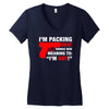 packing heat   i'm hot Women's V-Neck T-Shirt