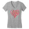 love heart outline valentine's day Women's V-Neck T-Shirt
