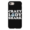 crazy lady shark iPhone 8 Case
