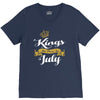 kings are born in july V-Neck Tee
