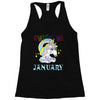 unicorns are born in january cute unicorn Racerback Tank