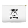 Legends Are Born In October Accessory Pouches