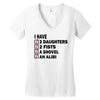 i have 2 daughter Women's V-Neck T-Shirt