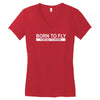 born to fly forced to work Women's V-Neck T-Shirt