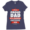 proud dad son Ladies Fitted T-Shirt