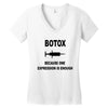 botox expression Women's V-Neck T-Shirt