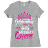 Celebrating With the 4th Birthday Queen Ladies Fitted T-Shirt