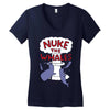 nuke the whales funny Women's V-Neck T-Shirt