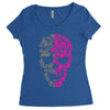 two coloured patterned skull   mens funny Women's Triblend Scoop T-shirt