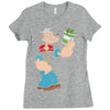popeye spinach retro mens funny Ladies Fitted T-Shirt