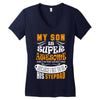 My Son Is Super Awesome His Stepdad Women's V-Neck T-Shirt