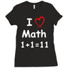 kids boys childrens i love math 1+1=11 funny Ladies Fitted T-Shirt