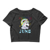 unicorns are born in june cute unicorn Crop Top