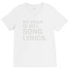 my brain is 80% song lyrics V-Neck Tee