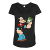 popeye spinach retro mens funny Maternity Scoop Neck T-shirt