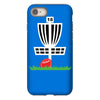 disc golf frisbee leaning on target basket innova iPhone 8