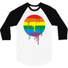 rainbow colored stripes dot running splashes 3/4 Sleeve Shirt