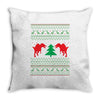 ugly sweater dinosour Throw Pillow