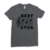 Best Dad Ever Funny Music Note Ladies Fitted T-Shirt