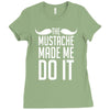 mustache made me do it funny Ladies Fitted T-Shirt