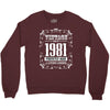 vintage made in 1981 perfectly aged a living legend Crewneck Sweatshirt