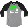 dino fast food  fun 3/4 Sleeve Shirt