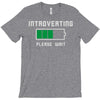 low battery introvert pun humor T-Shirt