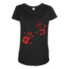 bloody hand print funny zombie kill undead blood horror killer Maternity Scoop Neck T-shirt