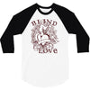 blind love fire heart 3/4 Sleeve Shirt