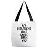 my girlfriend lifts more than you (2) Tote Bags