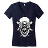 butter skull black Women's V-Neck T-Shirt