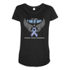 my hero is now my angel stomach cancer awareness Maternity Scoop Neck T-shirt