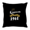 queens are born in 1961 Throw Pillow
