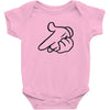 mickey pistol hands gun hip hop mens r&amp;b gangsta banksy grey t shirt s Baby Onesie