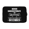 never underestimate an old man who was born in december Laptop sleeve