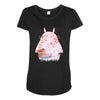 totoro with asian landscape Maternity Scoop Neck T-shirt