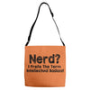nerd i prefer the term intellectual badass t shirt funny geek tee clas Adjustable Strap Totes