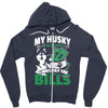 my husky is in charge! Zipper Hoodie