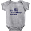 june 6 birthbay Baby Bodysuit