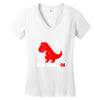 funny dino Women's V-Neck T-Shirt