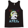 unicorns are born in april cute unicorn Tank Top