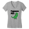 pregasaurus rex Women's V-Neck T-Shirt